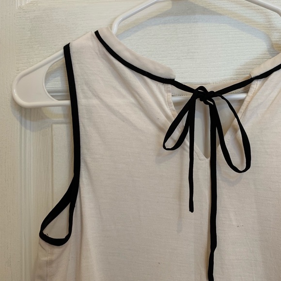 Ann Taylor Loft White Tank Black Tie Size XSP - Picture 4 of 4